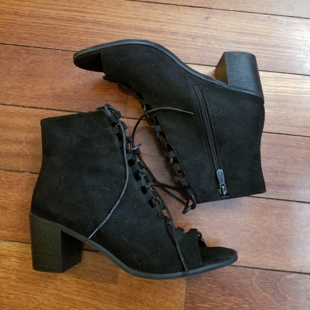 Open toe booties